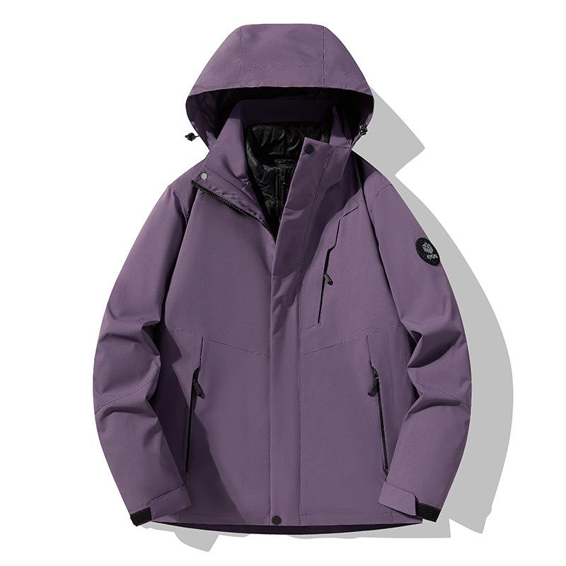 New Autumn and Winter Outdoor Thickened Windproof Waterproof Jacket for Men and Women Down Warm Three-in-one or Two