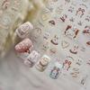 Halloween Nails Sticker 5D Embossed Cartoon Nail Art Stickers Retro Rabbit Self Adhesive Stickers For Nails DIY Manicure Decals