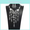 Fashion Hand Bone Women Necklace And Earring Set With Skeleton Tassel Design For Gothic Costumes