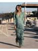 2026 Autumn European & American Deep V Tassel Slim Dress
