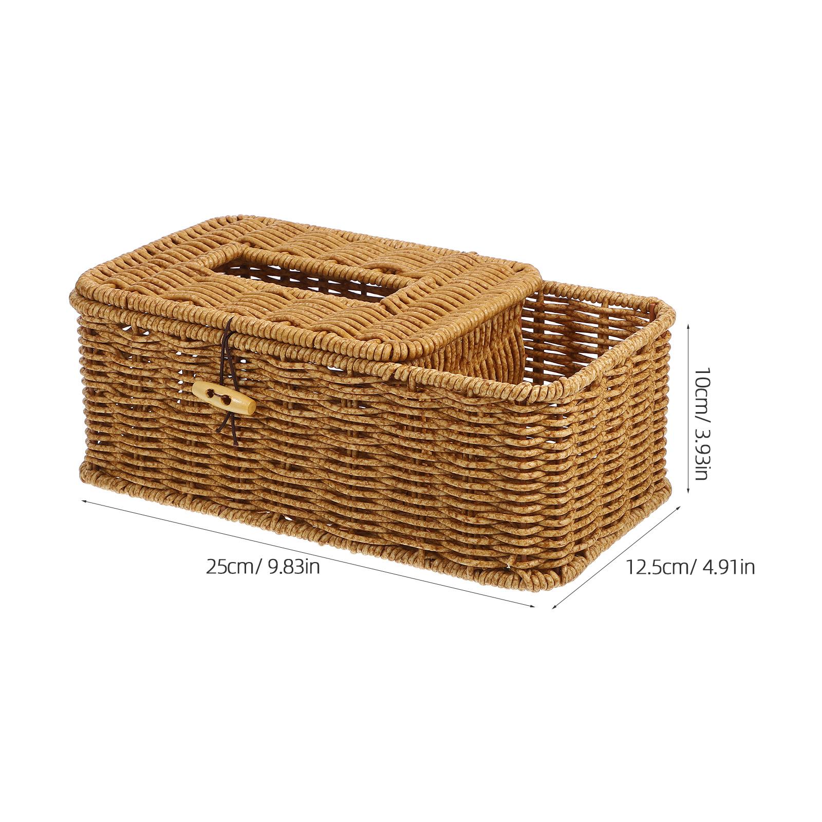 Imitation Rattan Tissue Box Lightweight Household Storage Case Desktop Organizer Visible Napkin Holder Simple Plastic Tissue