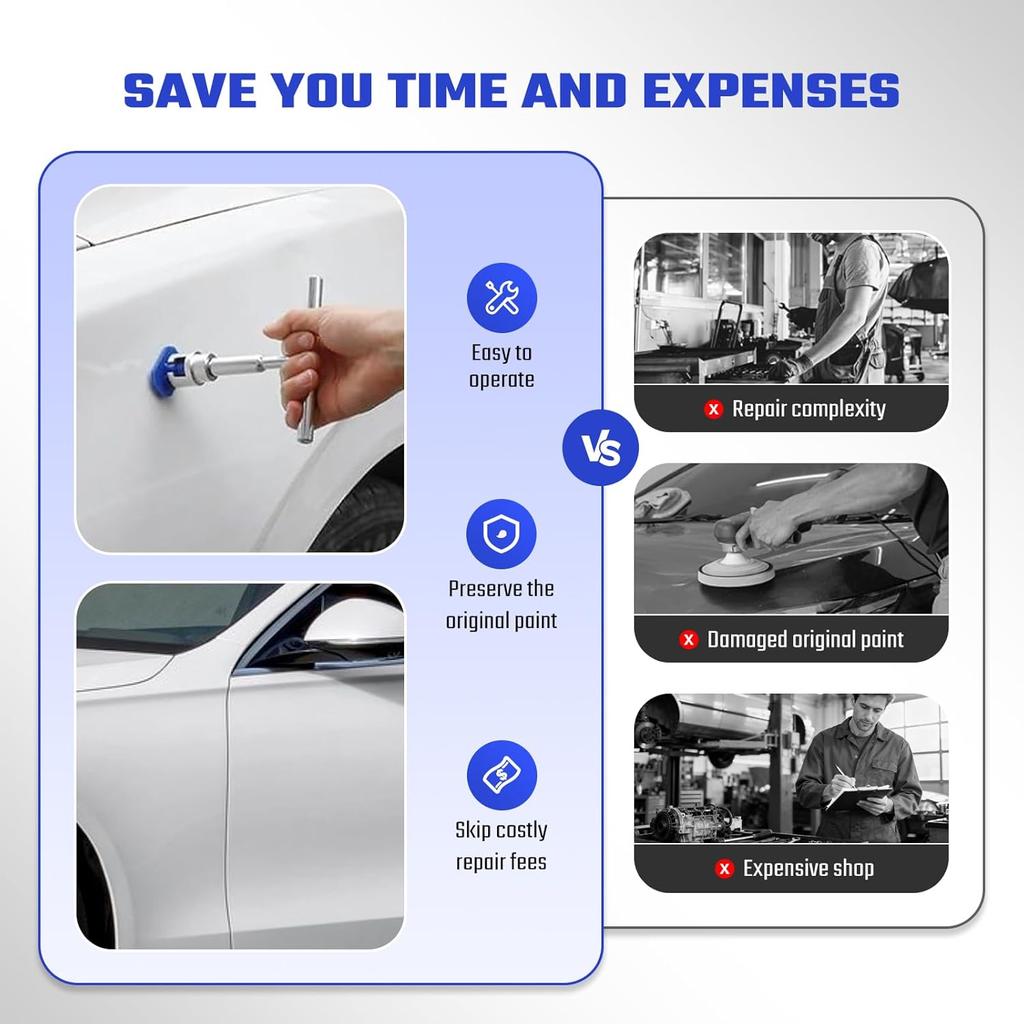 Car Dent Repair Removal Kit Small Paintless Auto Body Puller Remover Tool Tools,28Pcs Dent Pull Kits,Dent Remover Tool For Car Door Dents Hail Damage