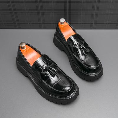 Nové Originální Designové Střapcové Pánské Kožené Boty Silná Podrážka Společenské Boty Ležérní Korejský Styl Gentleman Kancelářské Oxfordky Mokasíny