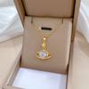Planet Galaxy Light Luxury Temperament Full Diamond Necklace Women'S Versatile Clavicle Chain Titanium Steel Chain