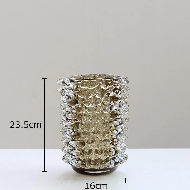 

Creative Transparent Wrinkle Glass Vase Desk Decoration Flower Arrangement Hydroponics Flower Pots Floral Vases Modern Decor