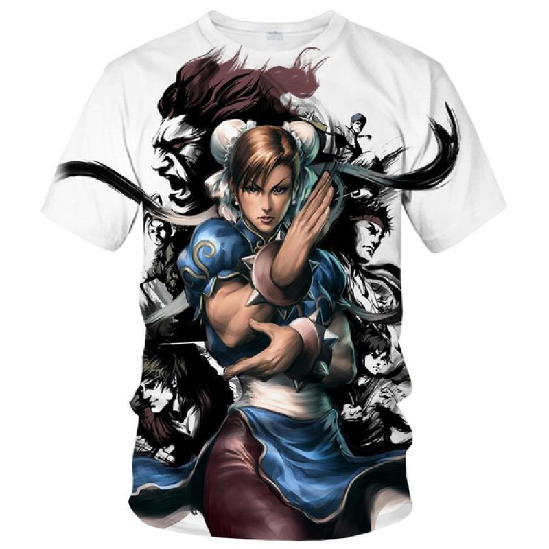 

Summer Street Fighter Men s/women s Fashion Slim T-shirt 3D Print T-shirt Casual Kids Top Plus Size S