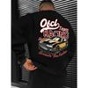 Men's Fashionable Creative Design Car Print Sporty Casual Commuter Versatile Long Sleeve Loose Fit Crew Neck Sweatshirt