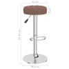 Bar Stool Set of 2 Brown Fabric