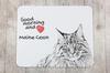 Maine Coon - Art-Dog markasından baskılı mouse pad, kişiselleştirilmiş kedi pedi, ofis çalışanı için benzersiz alet