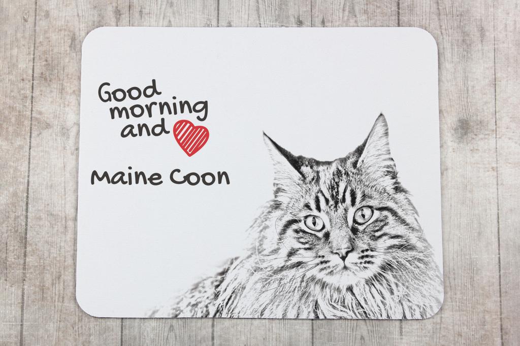 Maine Coon - Art-Dog markasından baskılı mouse pad, kişiselleştirilmiş kedi pedi, ofis çalışanı için benzersiz alet