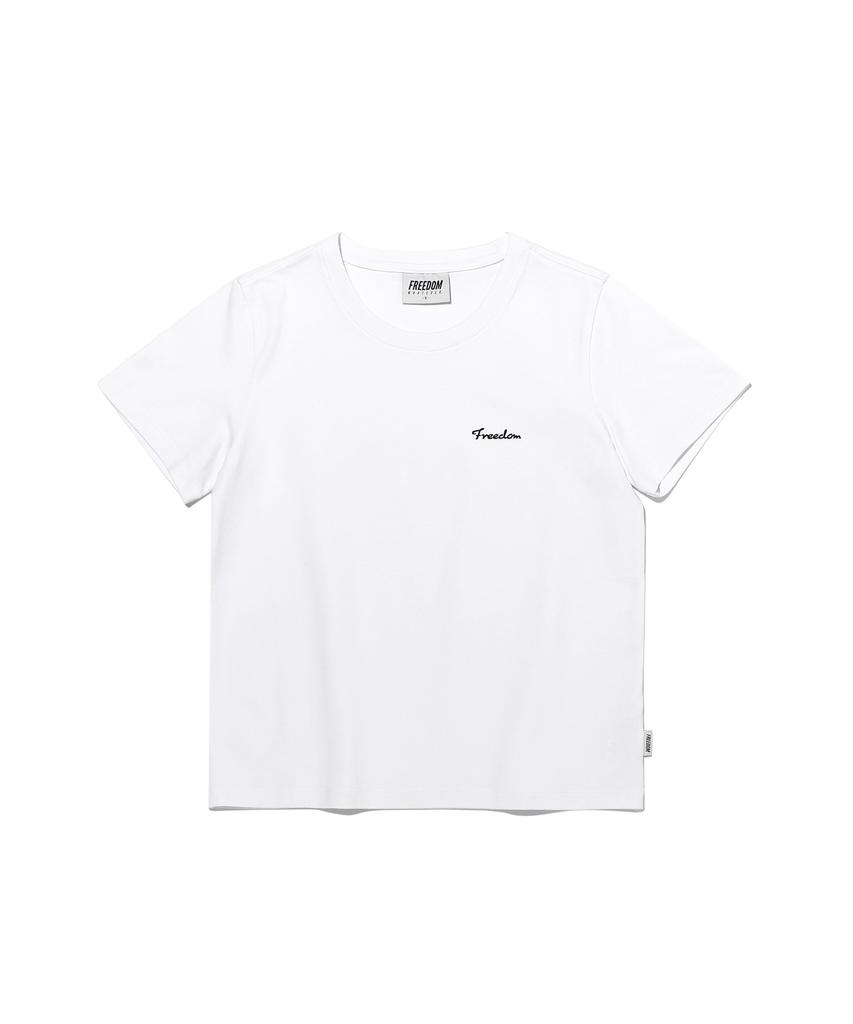 FREEDOM Women'S Small Logo Standard Fit Short Sleeve (White)
