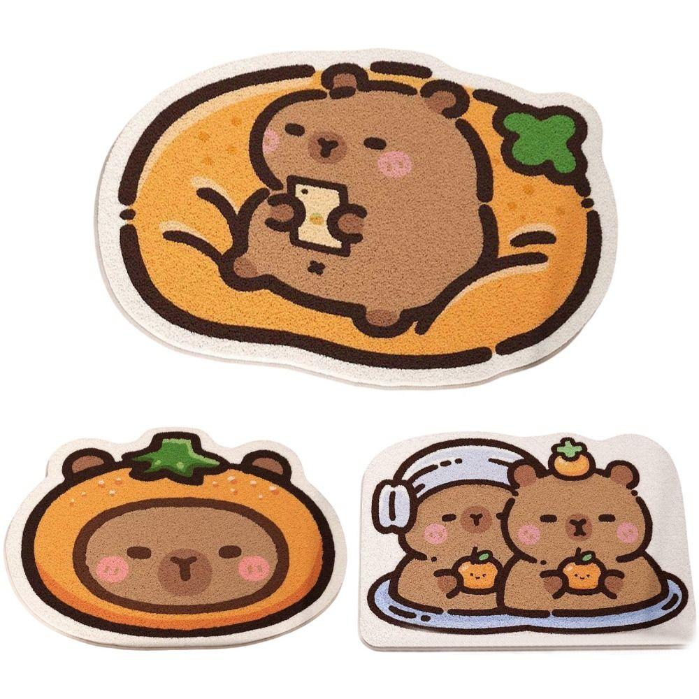 New Capybara Floor Mat Non-slip Water Absorption Carpets Soft Blanket Living Room Decor
