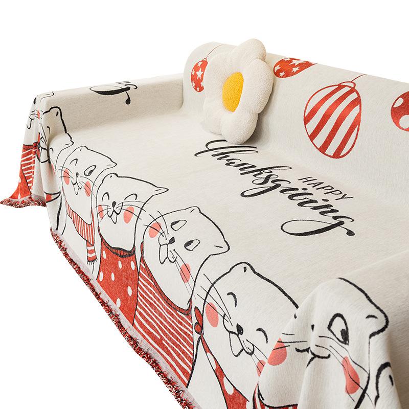 Chenille Anti-Scratching Sofa Towel Full Cover Cloth Cartoon Creative Dust-Proof All-Inclusive Universal Sofa Cover Non-Slip Seat Cushion