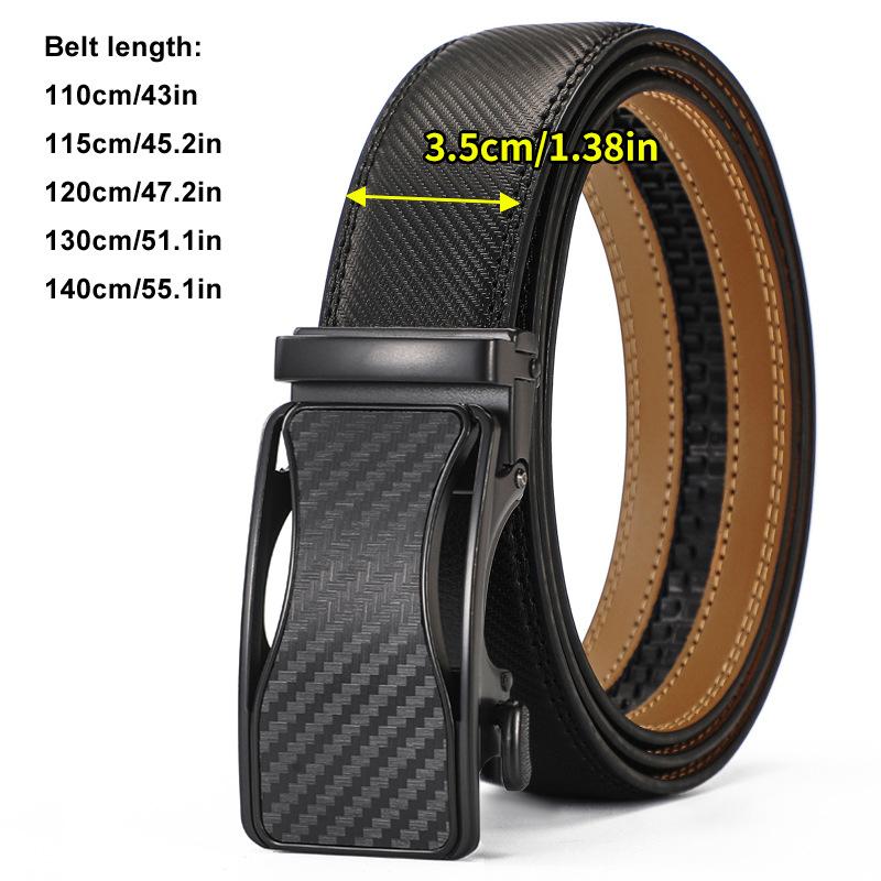 

Men S Real Cowhide Alloy Automatic Buckle Belt Wind Casual Belt чорний