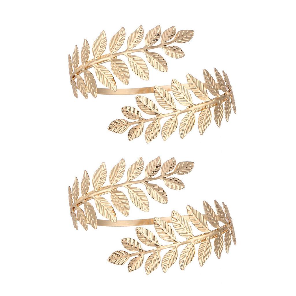 Baroque Arm Chain Wrap for Women Girls Arm Cuffs Open Bangle Leaf Armlet for Teen Girls Open Arm Cuffs Jewelry