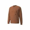 Men's Solid Color Fleece-lined Sports Knit Pullover Hoodie In Brown