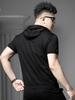 European Style 2025 Summer New Hooded Short-Sleeve T-Shirt Men's Trendy Slim-Fit Top Solid Color Hoodie Half-Sleeve Sweatshirt