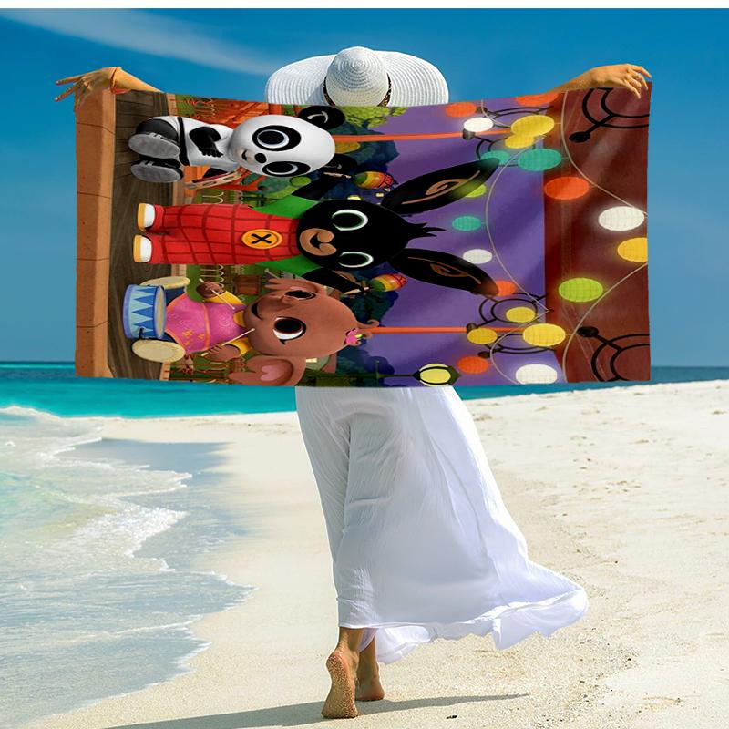 Ultra-Soft Beach Towel with Bing Theme,Ideal for Pool - Camping, Diving - Perfect Travel Essential, Vibrant Beach Towel.