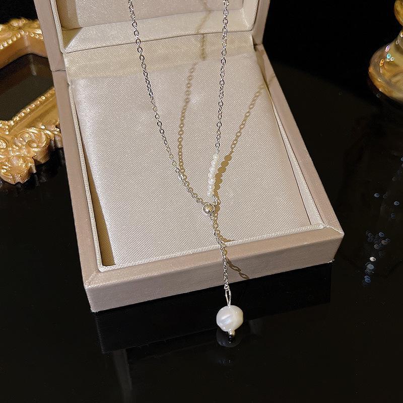 2024 Trending Pearl Necklace for Women - Elegant Butterfly Clavicle Chain in Titanium Steel, As Seen on Influencers