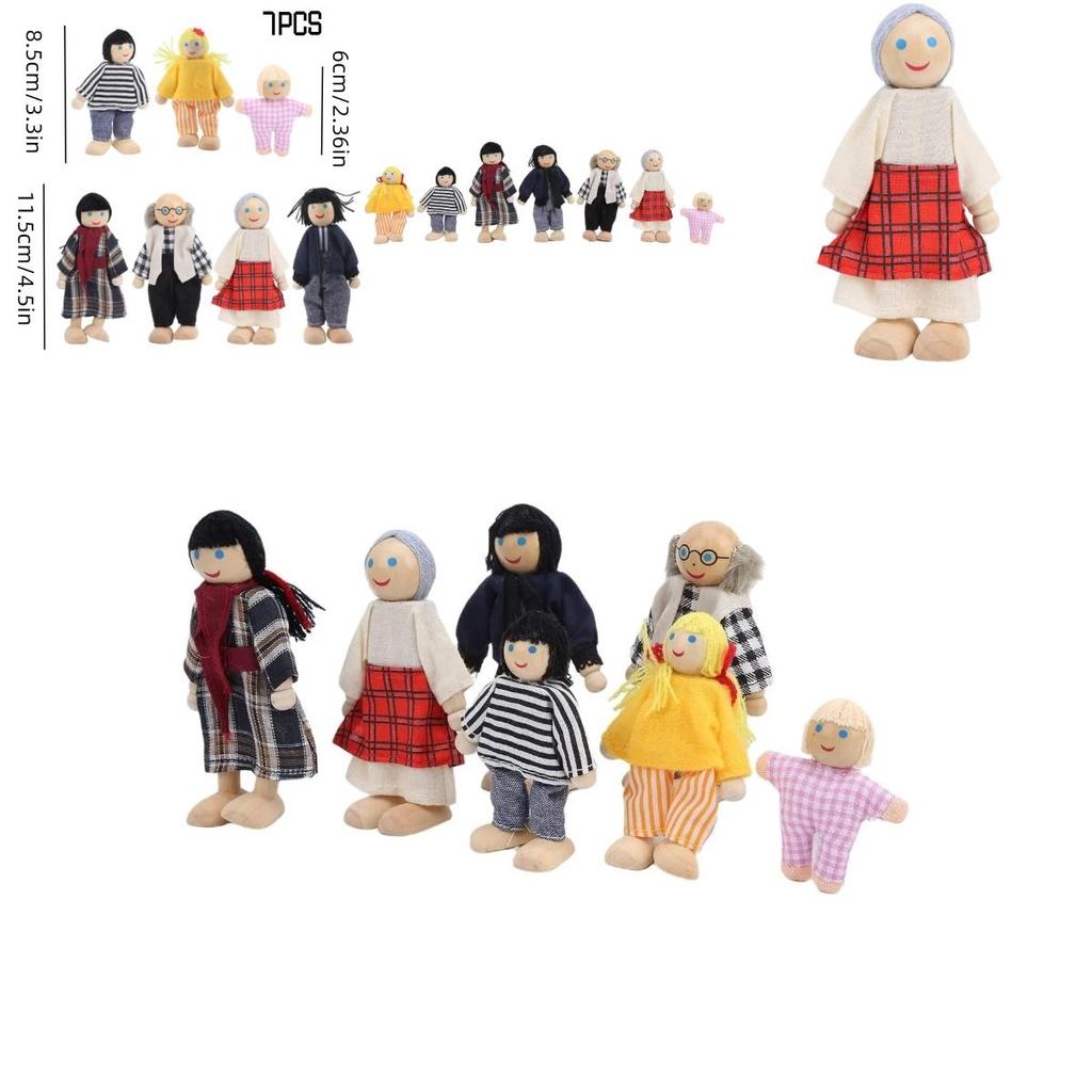 Handcrafted Wooden Family Puppets Jointed And Lifelike Ideal For Display Or Play