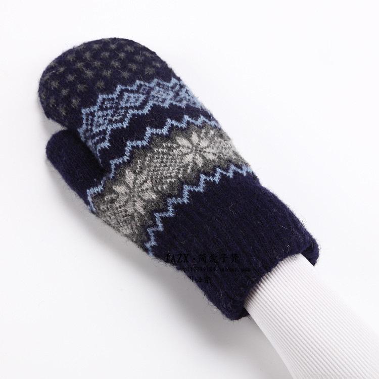 WTEMPO Luvas de lã estilo coreano grossas de pelúcia dupla camada quente à prova de frio luvas de ciclismo casal/estudante luvas de dedo inteiro de malha