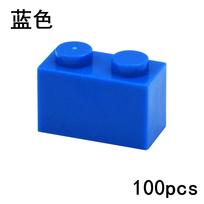 100pcs Bricks Compatible 3004 1x2 Dots DIY Building Blocks Thick Figures Brick Educational Creative Construction Toys For Kids