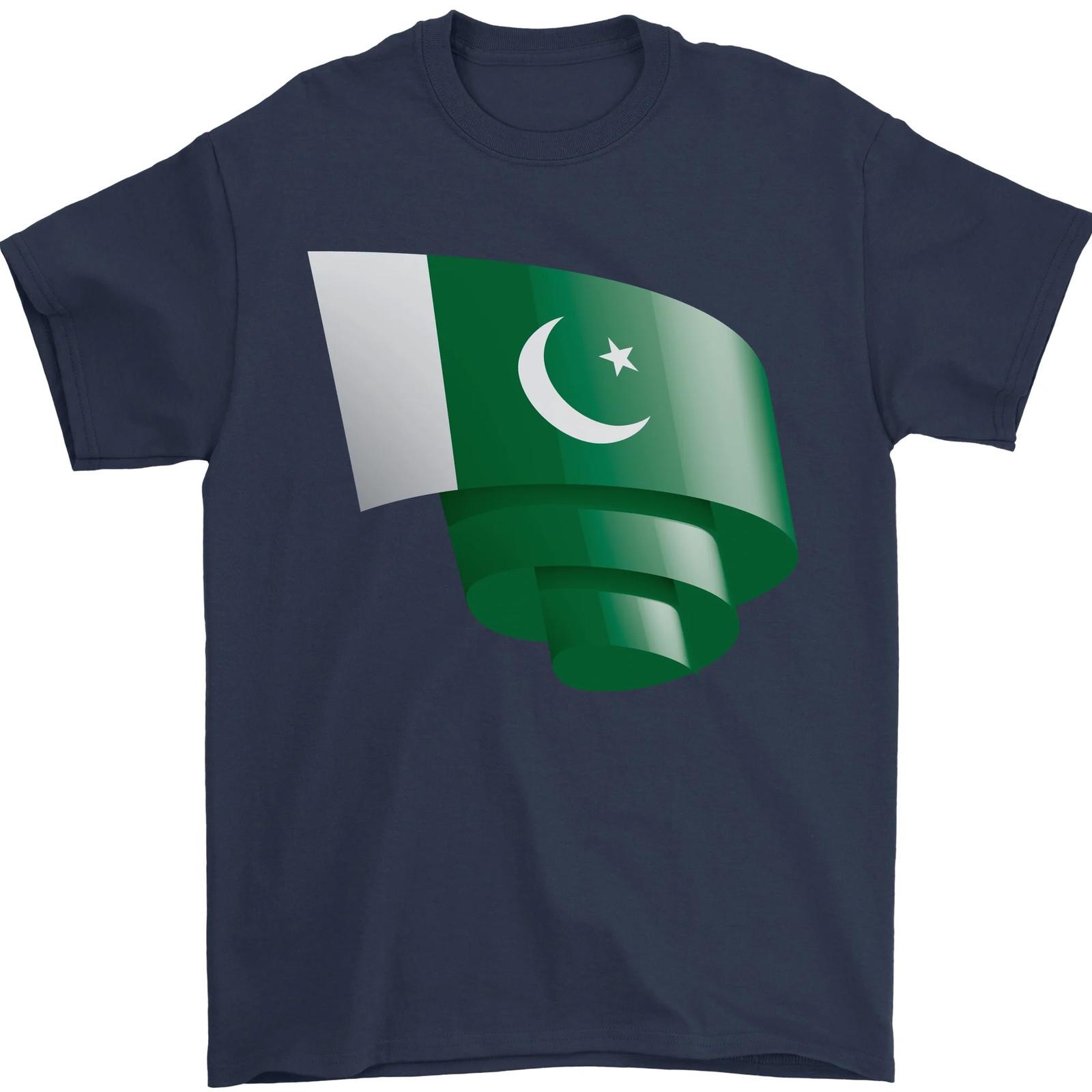 Curled Pakistan Flag Pakistani Day Football Mens T-Shirt 100% Cotton 2XL