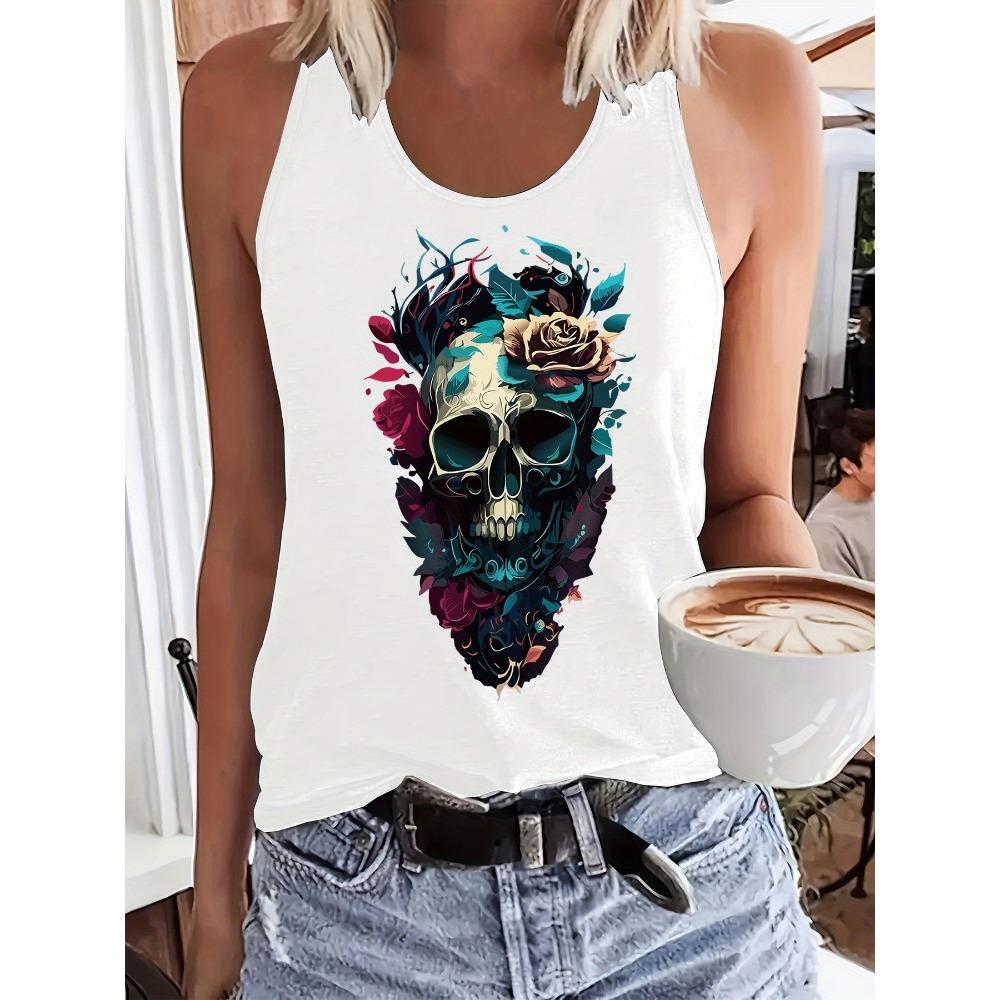 Printed Summer Women's Loose and Personalized Dream Catcher Mesh Printed Vest Top T-shirt Comfortable Sleeveless