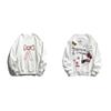 Ladies Cartoon Pattern Solid Color Hoodie Korean Letter Decorated Round Neck Hoodies Winter Loose Versatile Woman Top