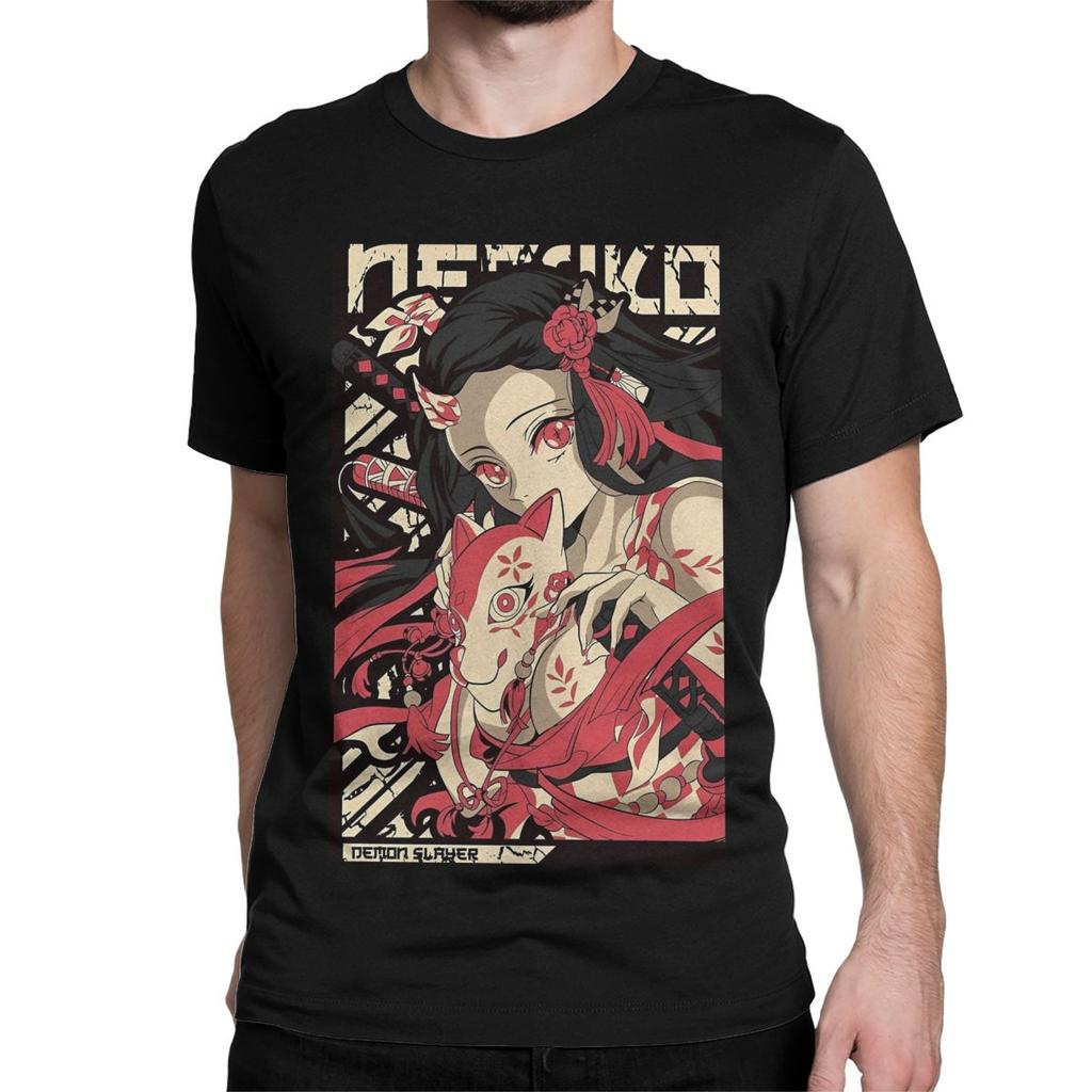 Men Women TShirts Nezuko Kamado Kawaii Anime Japan 100 Cotton Tees Short Sleeve Demons Slayers Kimetsus T Shirts Tops Printed