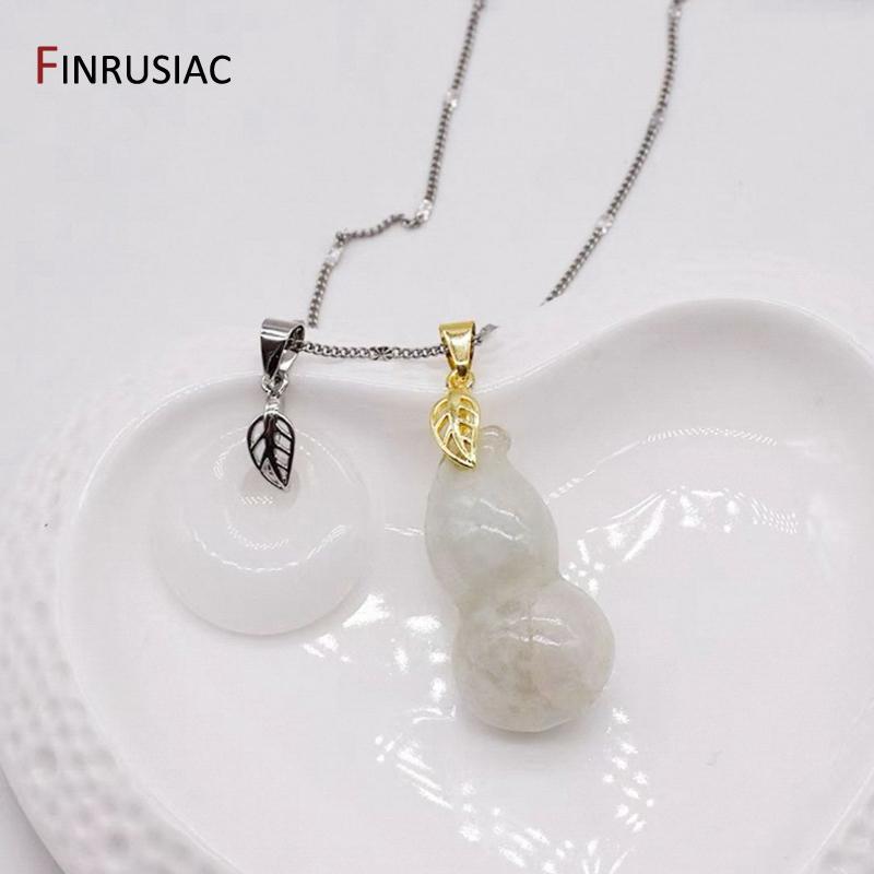 14/18K Gold Plated Brass Pendant Bails Clasps,Bailes For Jewelry,Leaf Shape Pendant Holder Bail For DIY Jewelry Making Findings