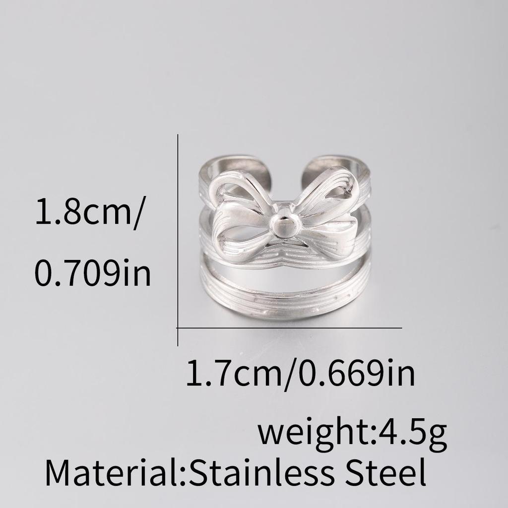Stainless Steel Adjustable Open Ring - Colorfast Titanium Jewelry
