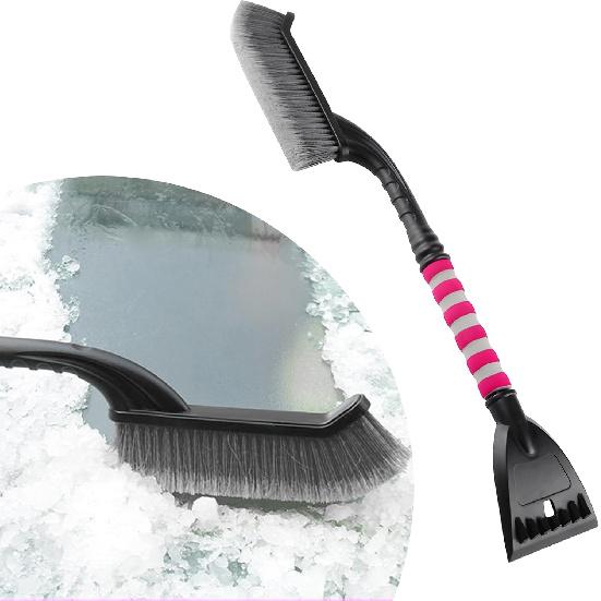 Car Snow Brush and Ice Scraper for Car Windshield, 26 Inch Handle Snow Scraper with Ergonomic Foam, 2-in-1 Detachable Scraper and Brush for Cars SUVs