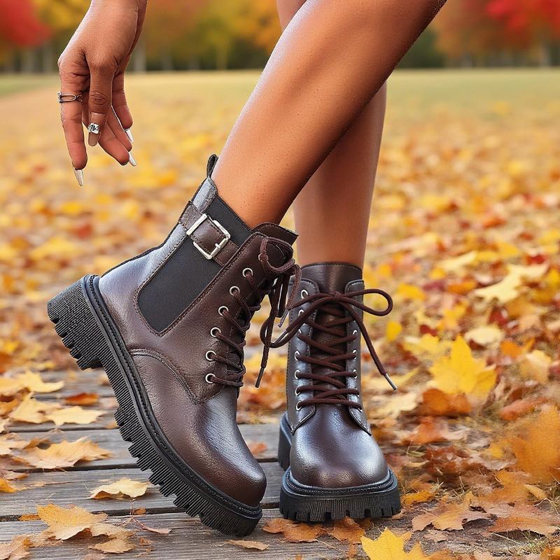 

Martin Boots Women s Shoes: New Thick-soled Ankle Boots, Plus-size Outerwear Women s Boots 43 темно-коричневого