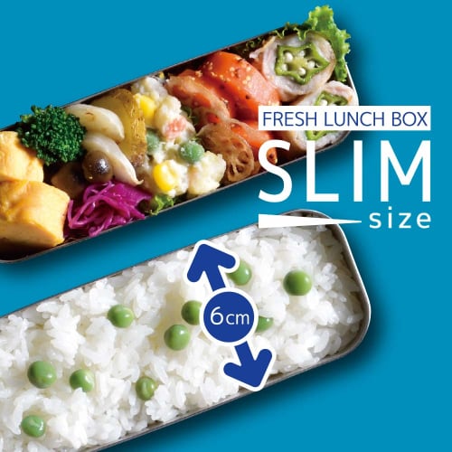 Thermos Slim Fresh Lunch Box, 2-Tier, 635ml, Navy Check, DSA-604W NC