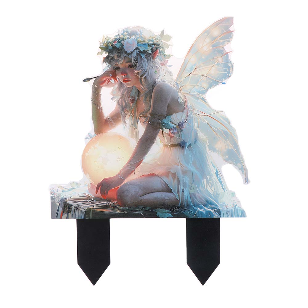 

Acrylic Fairy Mini Figurine Catching Light Ball Design Creative Flower Fairy Statue Sculptures Multi Functional Waterproof