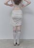 Pilse See-Through Tied Shirring Midi Skirt, Ivory