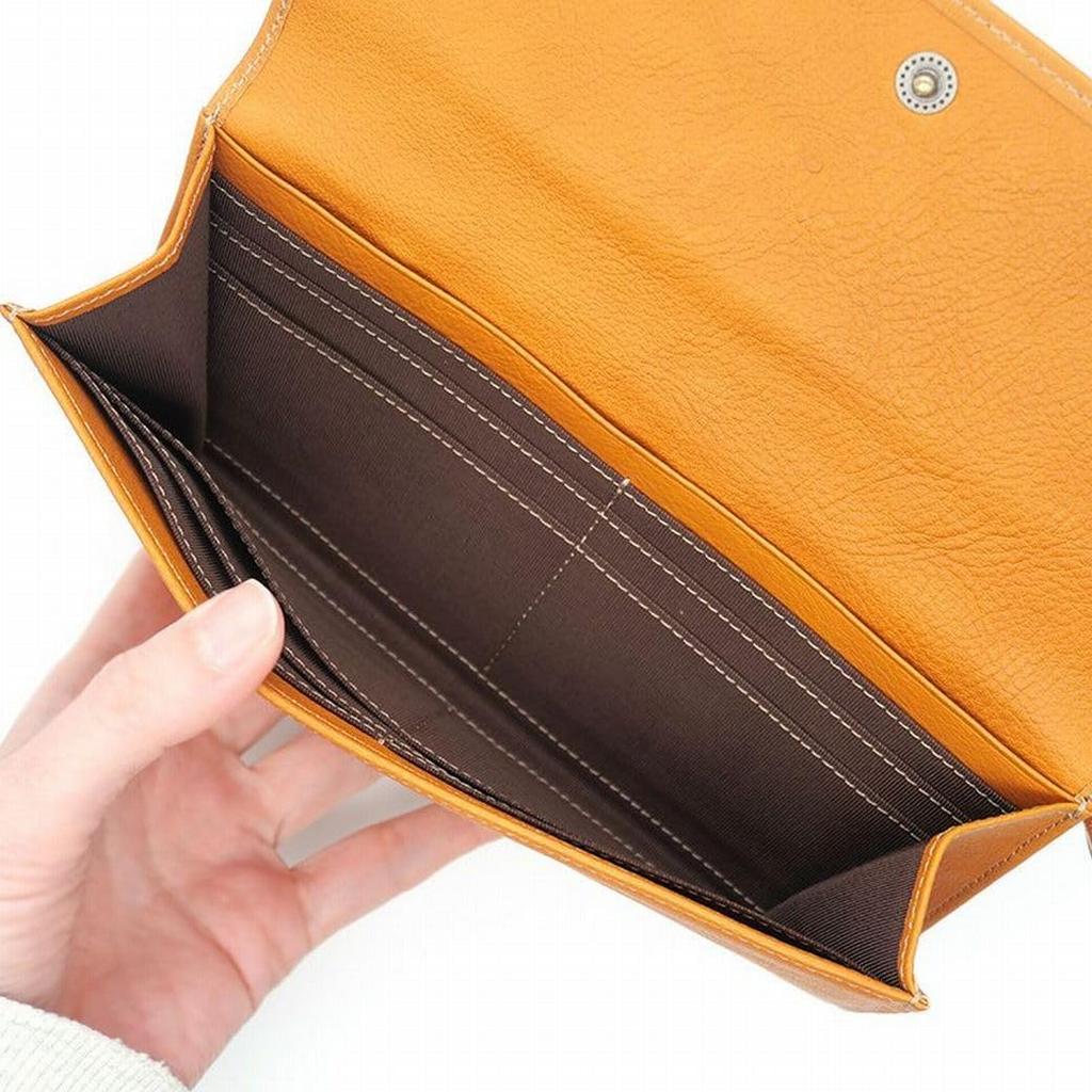 [WACHIFIELD] Dayan the Cat Genuine Leather Long Wallet, Camel