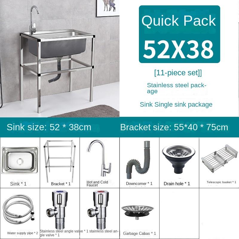 Chiuvetă simplă bucătărie de uz casnic Chiuvetă din oțel inoxidabil cu suport chiuvetă cu o singură fante chiuvetă cu două fante