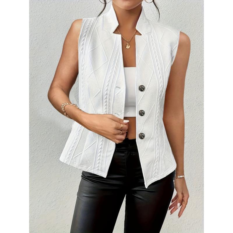 Zomer Nieuwe Dames V-hals Knopen Mouwloos Vest Vest Klein Pak Vest