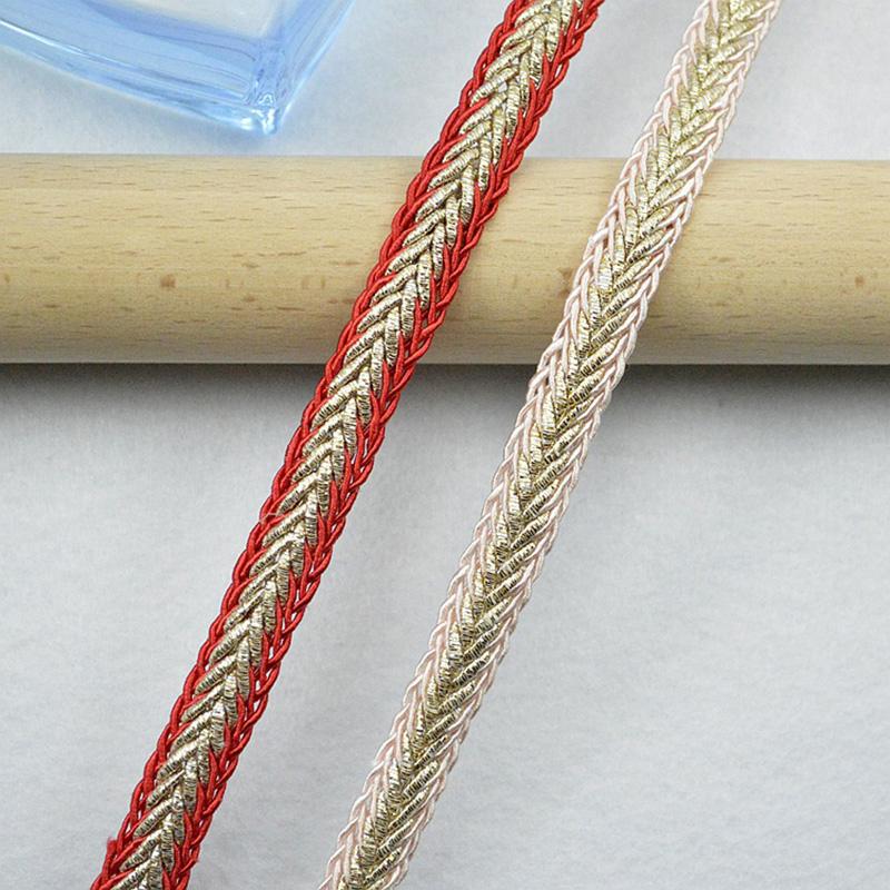5 meters/16.4ft each pack Braided Lace Trims red gold Ribbons Decorative Fabric Edge for Dress bras Sewing DIY Craft Wedding Garment Embellishment