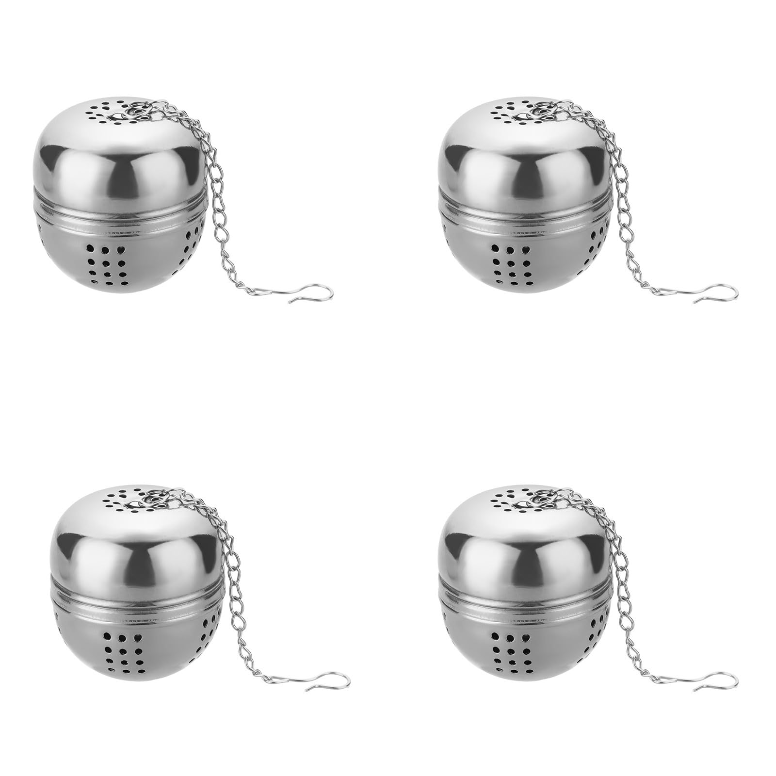 

SHULLIN 4-Piece Ball-Shaped Tea Strainer, Stainless Steel Tea Strainer for Barley Tea, Brewing, Tea Leaf Filtering, Tea Infuser, Tea Filter, Tea