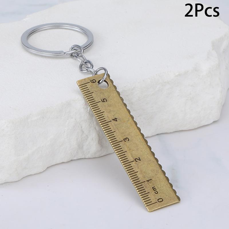 Keychain Stainless Steel Ruler - Compact Measuring Tool for School and Office Essentials (Anti-lose Measure Rule)
