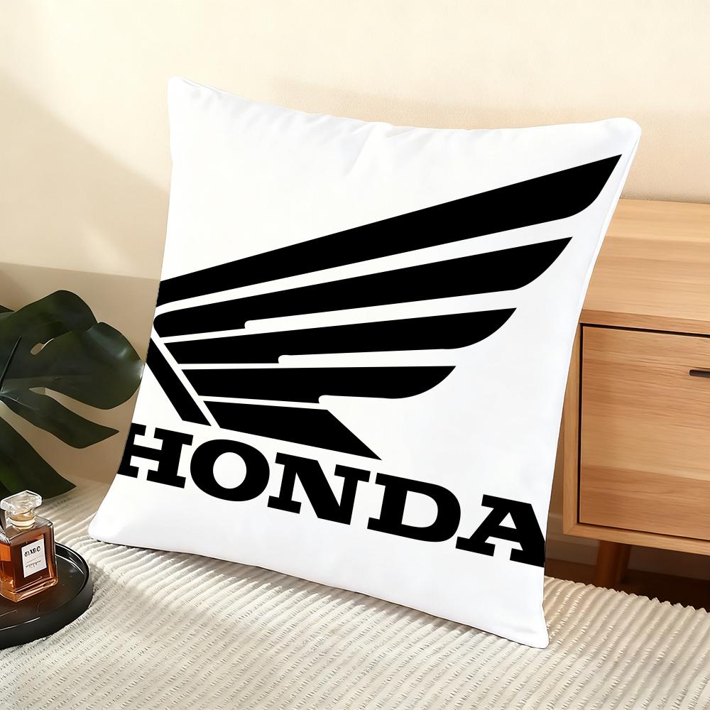 H-H-Honda Motocyklový Potah na Polštář Hedvábný Krátký Plyš Potah na Polštář Domácí Pohovku - Neviditelný Zip Domácí Dekorace