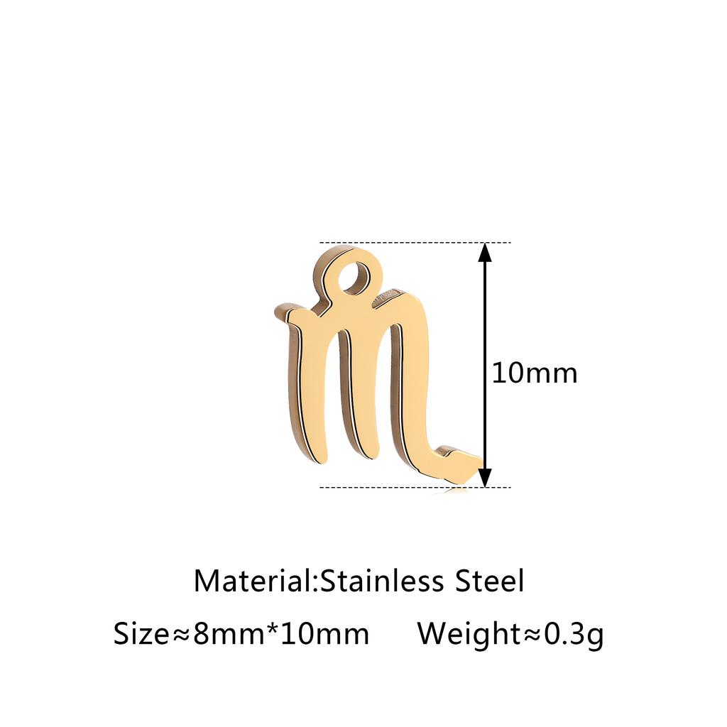 5Pcs/Lot Stainless Steel 12 Zodiac Sign Charms Mini Constellation Pendants DIY Handmade Craft Necklace Bracelet Jewelry Making