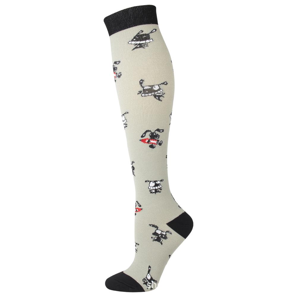 HYSAIXIA Compression Socks Funny Pattern Animals Sheep Monkey Music Cat Men Women Pressure Stockings Knee High Run Sport Socks