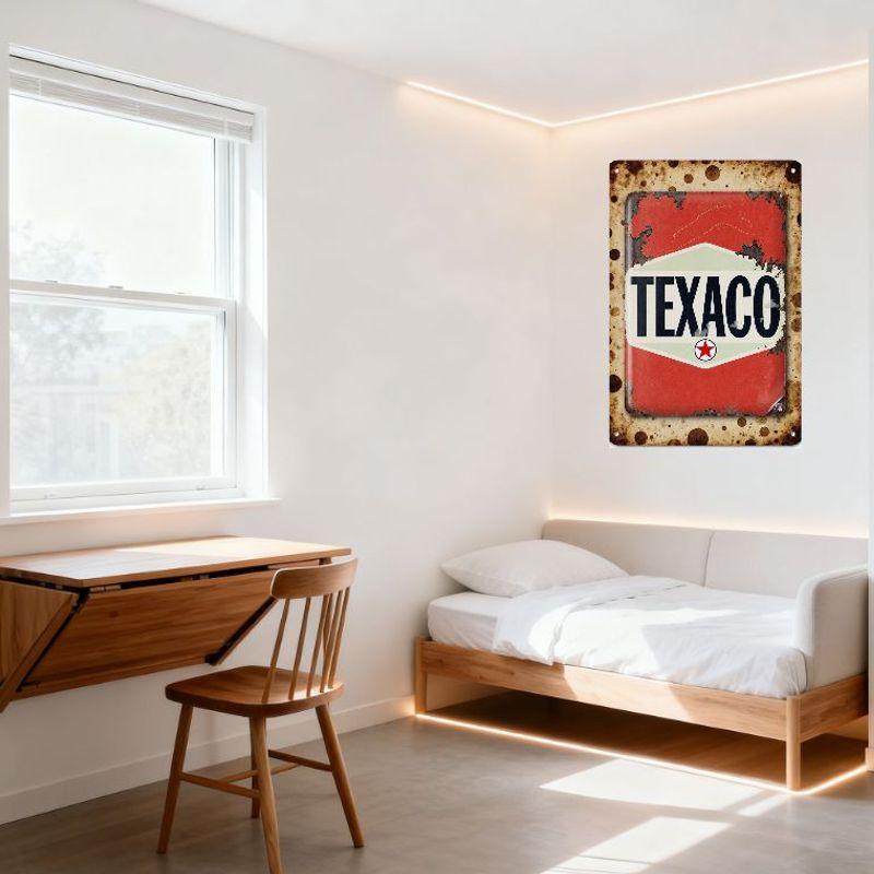 Vintage Texaco Metal Tin Sign Distressed Aged Retro Roadside Sign for Bar Pub Home Cafe Wall Decor 12x18 Inch