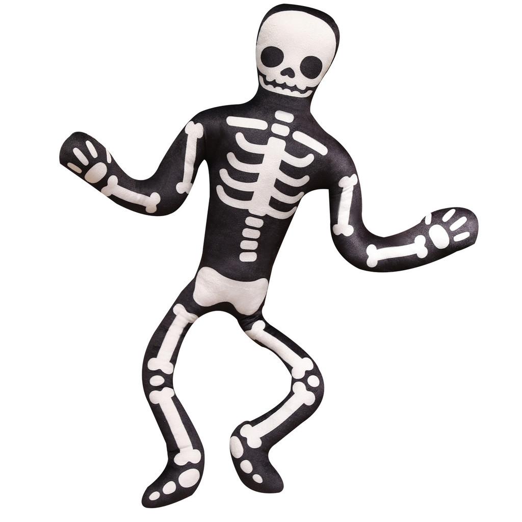 Halloween Skeleton Pumpkin Plush Toy With Pp Cotton For Holiday Decor And Gift