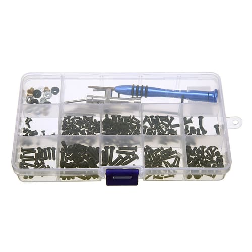 RC Screw Kit Repair Tool Box Hardware Fastener Replacement Bolt and Nut Set with Hex Wrench Swingarm Pin Screw Kit for Wltoys 1/14 Scale 144001 RC Car