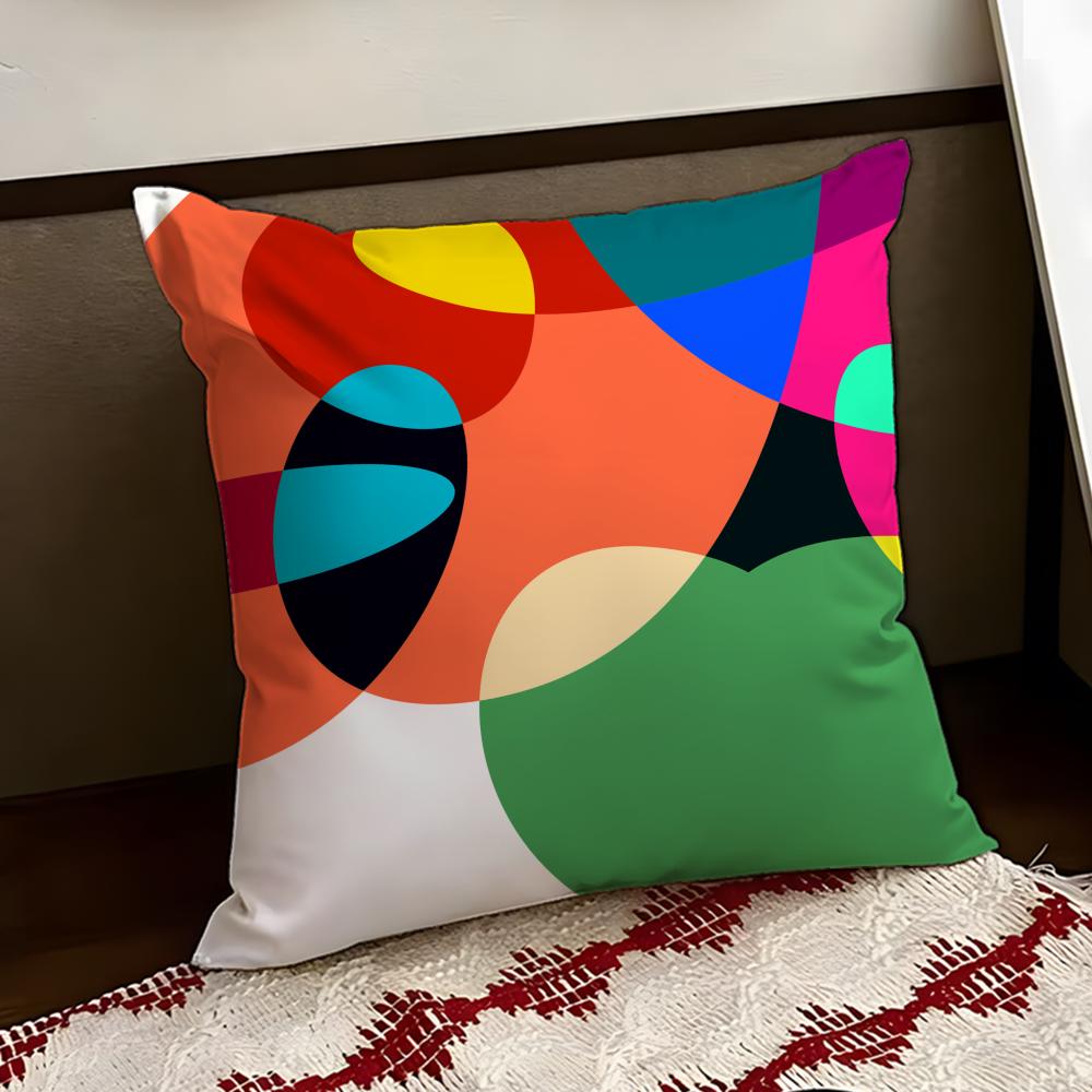 Abstract Curve Colors Cushion Cover Reversible Soft Durable Pillow Cover Home  Car MultiScene Use for Daily Comfort
